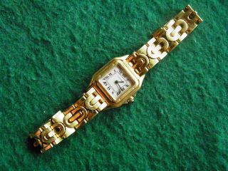 Cartier Lady 18k Gold Panthere Damenuhr Goldband Top Bild