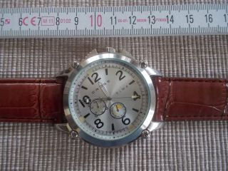 Große Auffällige Cross Time Armbanduhr Für Herren & Damen Durchmesser: Ca.  5cm Bild