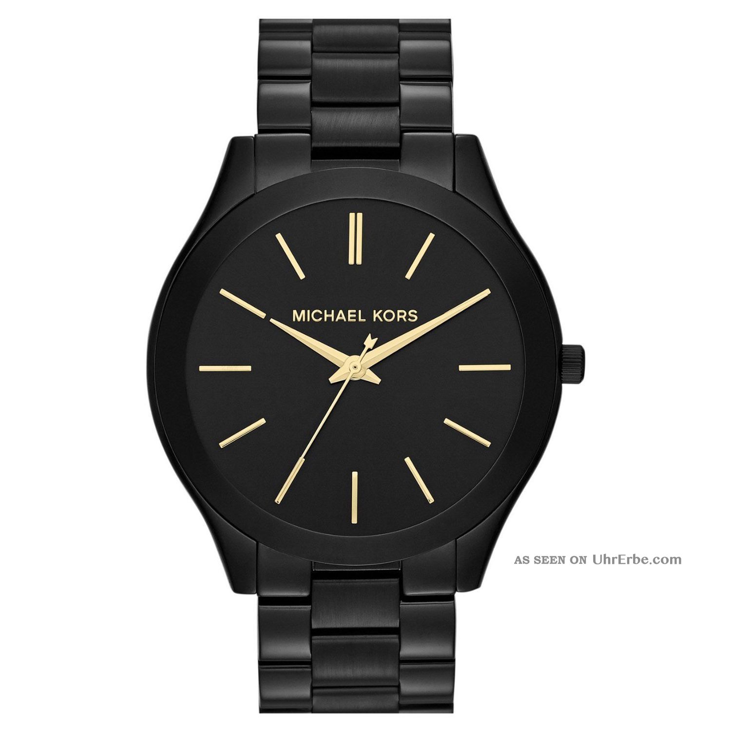 Michael Kors Uhr Mk3221 Slim Runway Schwarz Damen Edelstahl Armbanduhr Analogneu Armbanduhren Bild