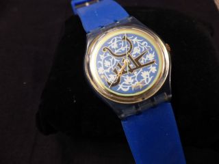 Swatch Damen Uhr Armbanduhr Blau Batterie Bild