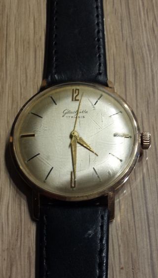 Glashütte 17 Rubis Gold - Plaque Armbanduhr; Sammlerstück Min 50 Jahre Al Bild