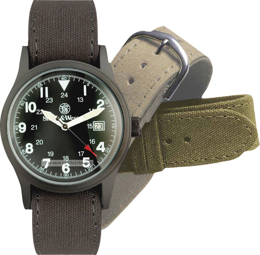 Armbanduhr Schwarz Militär Smith & Wesson Wasserdicht Armbanduhren Bild