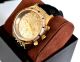 Michael Kors Mk2310 Damenuhr Gold Chronograph Leder Strass Armbanduhren Bild 1