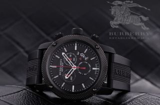 Burberry Herren Sport Uhr Bu7701 Endurance Black Chronograph Bild