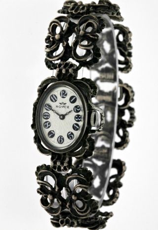 Trachtenarmbanduhr Silber 835 Royce Armbanduhr Damen Tracht Mechanisch - 60ies Bild