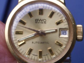Schöne Alte Bwc Swiss Automatic Armbanduhr Werk 2671 Gut Erhalten Läuft Gut. Bild