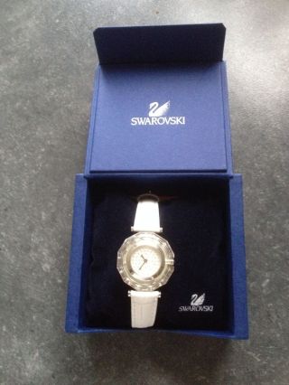 Swarovski Uhr Weiß - Christal (neues Lederarmband) & Certificate Ovp Bild