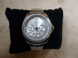 Esprit Uhr/armbanduhr/chronograph Silber Mit Swarowski - Steinen Bild