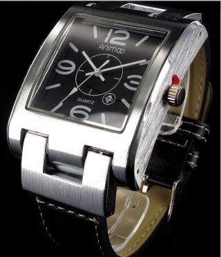 Animoo Herren Armbanduhr Xxl Lederarmband Datumsanzeige Leder Armband Uhr 0331 Bild