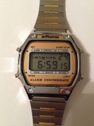 Piratron P - 2264,  Vintage Lcd Uhr Neuwertig 80´er Inkl.  Originalanleitung Bild