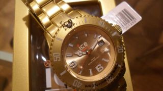 Ice Watch Unisex Armband Uhr Aluminium Analog Quarz Uhr Farbe Gold In Ovp Bild
