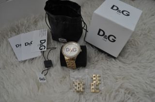 D&g Time Dolce & Gabbana Damen Herren Unisex Uhr Gold Inkl.  Originalverpackung Bild