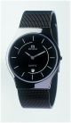 Elegante Armbanduhr Mit Datum Schwarz Glänzend Superslim 7 Mm M - Chrono Armbanduhren Bild 1