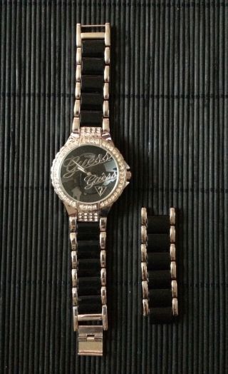 Damen Armbanduhr Schwarz Silber Bild