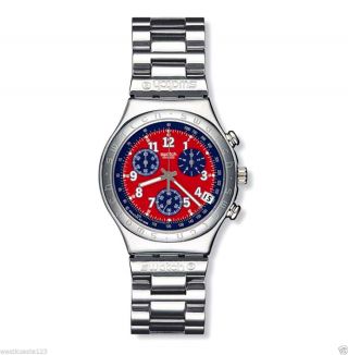 Swatch Irony Chrono Uhr Secret Agent Red Ycs 405g:neue Batt. ,  Np 155€,  Ovp,  Top&rar Bild
