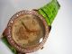 Uhr Damen Strass Rosé - Gold Schmetterling Butterfly Kroko Style Armbanduhren Bild 18
