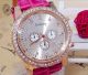 Damen Uhr Strass Zirkonia Gross Rosé - Gold Chronograph Kroko Lederarmband Armbanduhren Bild 1
