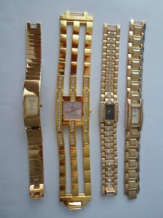 Konvolut 4 Ältere (deshalb Als) Ungetragene Gold Plated Uhren Bild
