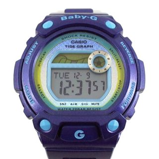 Casio Baby - G Uhr Armbanduhr Alarm Timer Tide Ebbe Flut Lila Violett Blx - 100 - 2er Bild