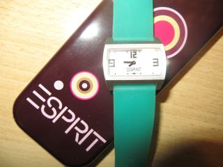 Uhr,  Armbanduhr,  Esprit,  Silber/türkis,  Damenuhr Bild