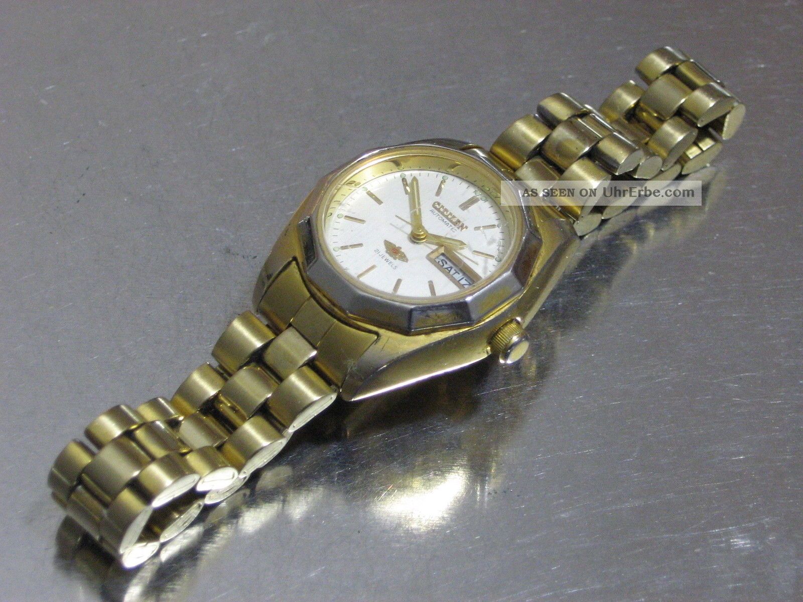 Citizen Damen - Armbanduhr Automatic 21 Jewels Daydate Vergoldet Glasboden