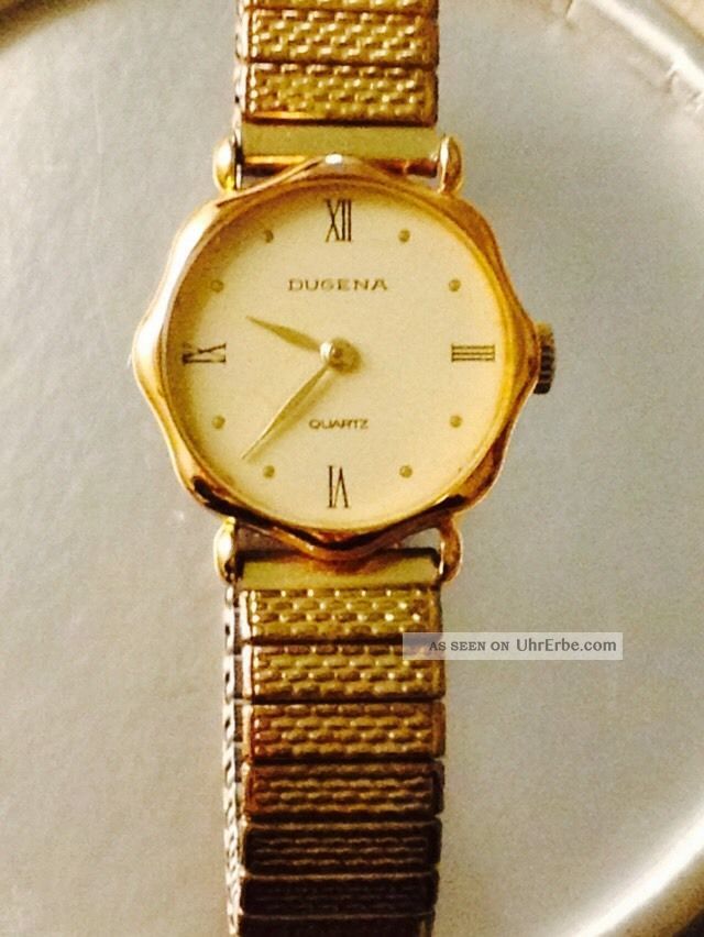 Dugena Vergoldet Damenuhr Armband Uhr Frauen