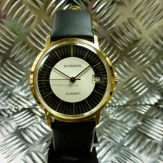 Vintage Top Echte 70èr Jahre Dugena Classic Handaufzug Herren Armbanduhr Bild