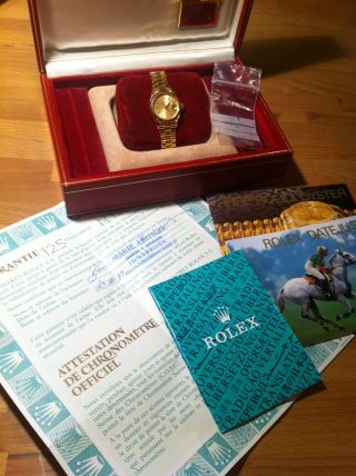 Rolex Oyster Perpetual Datejust Damen Armbanduhr 18 Karat Gold 69178 Bild