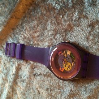 Swatch Gent Purple Lacquered Suov100 - Online Out Of Stock - Skelett Unisex Bild