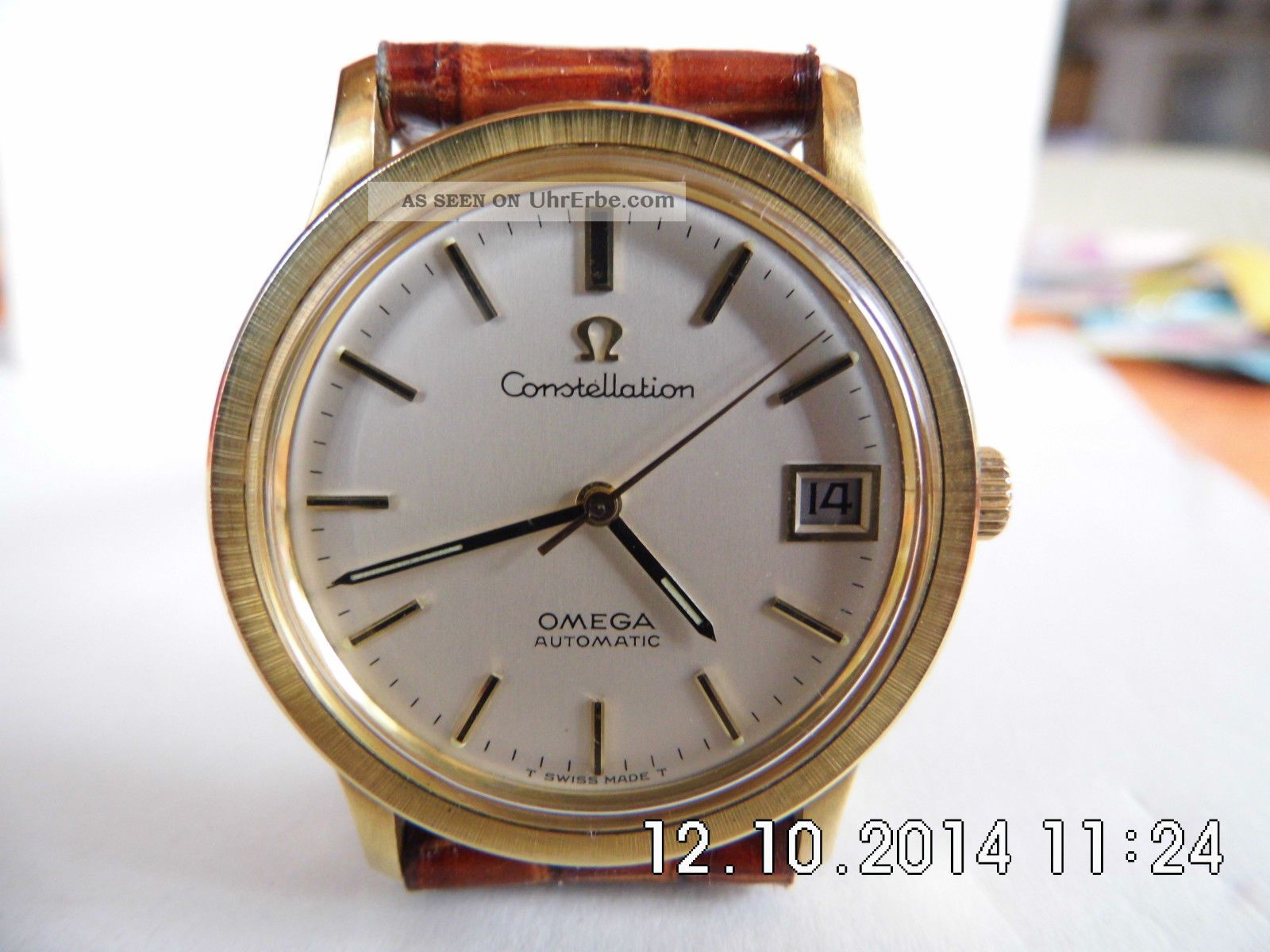 Herrenuhr Omega Constellation Massiv 750 / 18k Gold,  Cal.  1002,  Mit Omegaetui Armbanduhren Bild