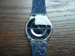 Swatch Watch Uhr Armbanduhr Blau Glitzer Skin Top Bild