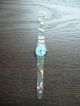 Swatch Watch Uhr Armbanduhr Bunt Blaues Zifferblatt Armband Datumsanzeige Armbanduhren Bild 1