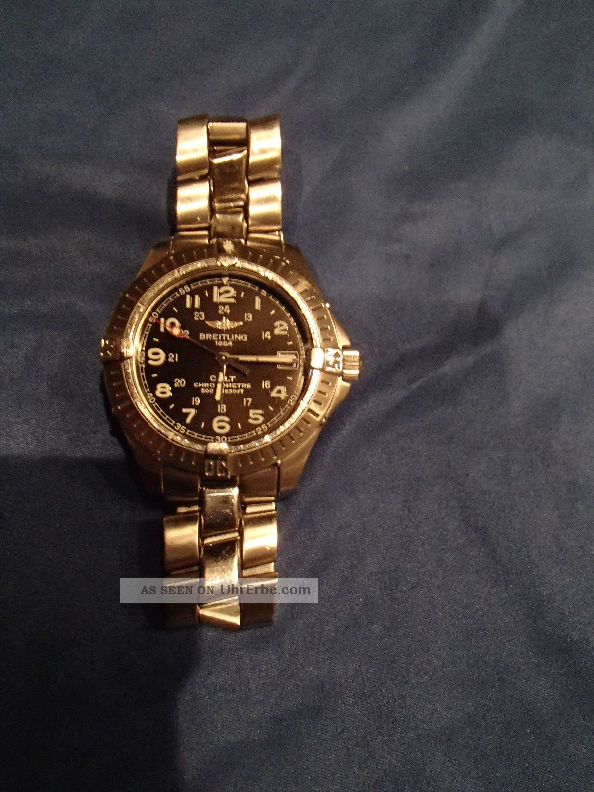 Breitling Colt Chronometre Quartz Schwarz Stahlarmband Armbanduhren Bild