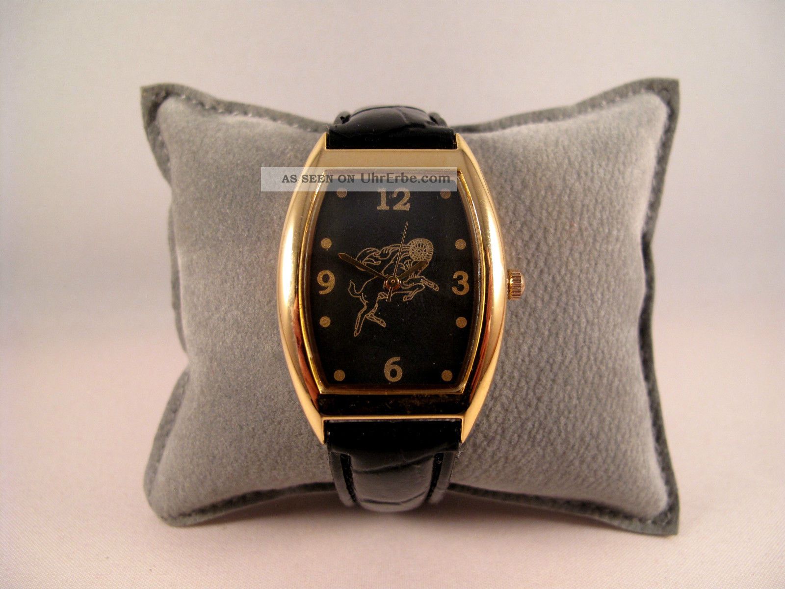 Armbanduhr,  Quartz,  Sternzeichen,  Widder,  Gold U.  Schwarz,  Armband Geprägt, Armbanduhren Bild
