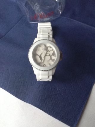S.  Oliver Damen Uhr Damenuhr Uvp 49,  95€ Weiß Silber Herzen Strass So - 2419 - Pq Bild