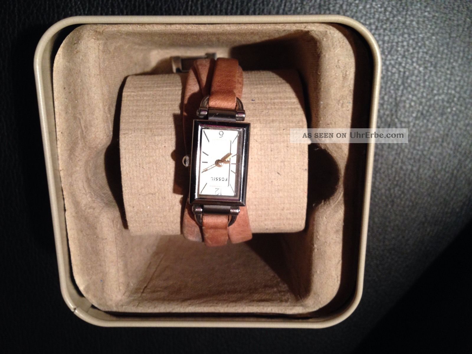 Fossil Damenuhr Armbanduhr Lederband Restgarantie Edelstahl Armbanduhren Bild