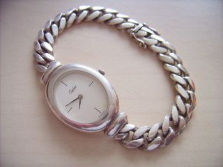 Schwere Quinn 925 Silber Uhr Mit Massiven Silberarmband Bild
