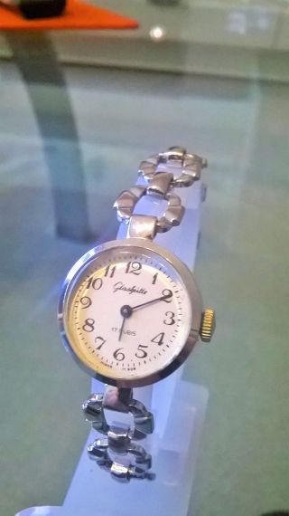 Wunderschöne Silberne Glashütte Damen Armbanduhr Bild