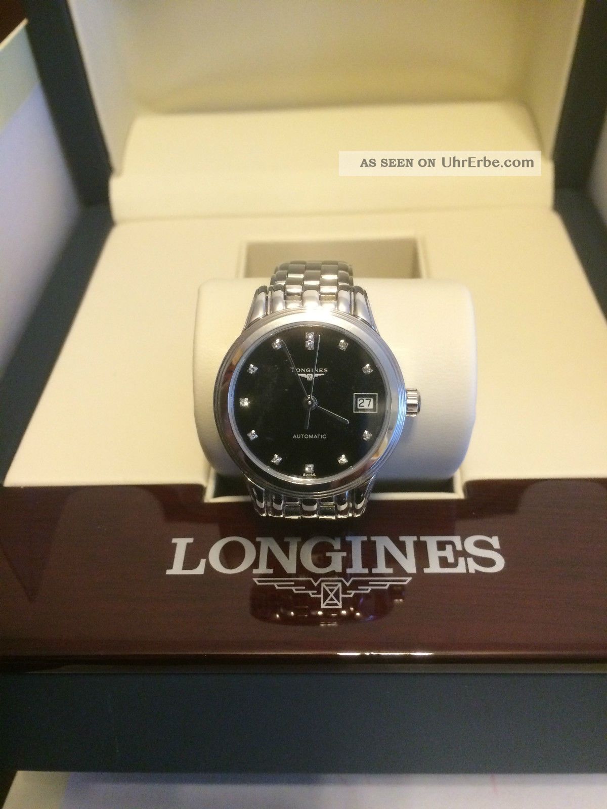 Longines Flagship Damenuhr L4.  274.  4.  57.  6 Automatik & 12 Diamanten Armbanduhren Bild