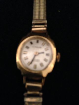 Bezaubernde Dugena Damen Armbanduhr Schweiz 17 Rubis Gold Läuft Bild