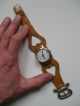 Org.  Ddr Alte Ruhla Damen Uhr Armbanduhr M.  Vintage Leder Armband Hippie 70er Armbanduhren Bild 1
