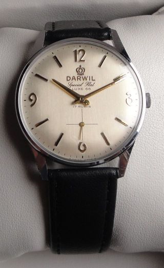 Vintage Armbanduhr Darwil Special Flat Luxe 66 - Handaufzug – Cal.  Darwil 7066 Bild