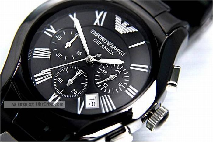Emporio Armani Ceramica Herren Uhr Ar1400 Keramik & Ovp Mit Zertifikat Armbanduhren Bild