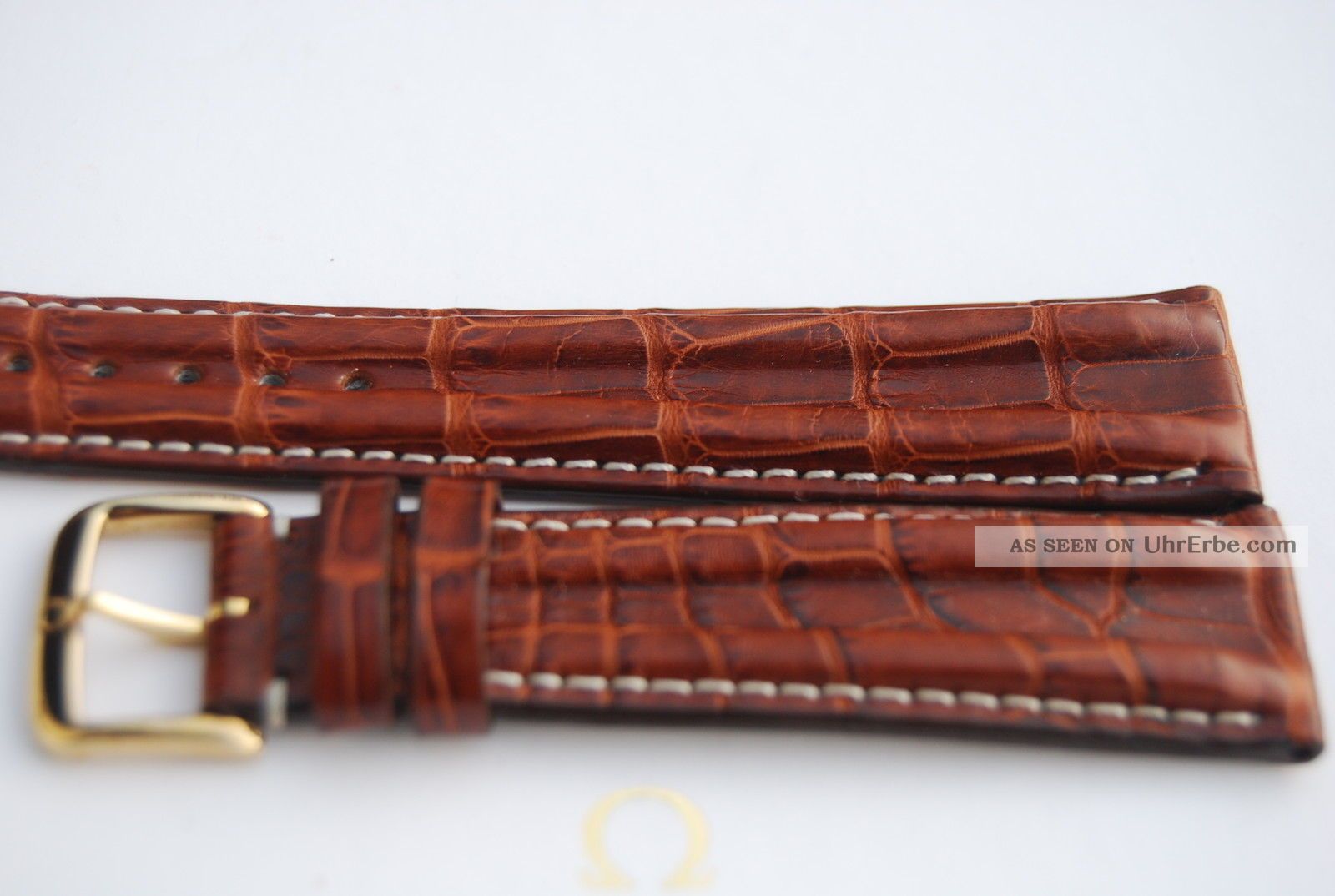 Omega Kroko - Lederband/braun Krokodil 20mm Armband/bracelet Leder 4 Armbanduhren Bild