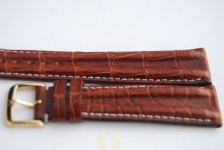 Omega Kroko - Lederband/braun Krokodil 20mm Armband/bracelet Leder 4 Bild