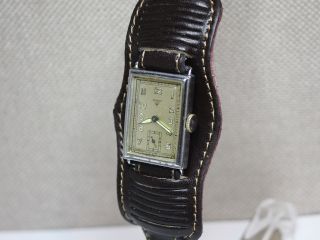 ❶wagner Select Herrenuhr Aus Den 30er Jahren.  Rechteckige Armbanduhr Kaliber 820 Bild