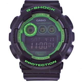 Casio G - Shock Gd - 120n - 1b3er Schwarz Grün Weltzeit Zeitzonen Alarm Led Light Bild