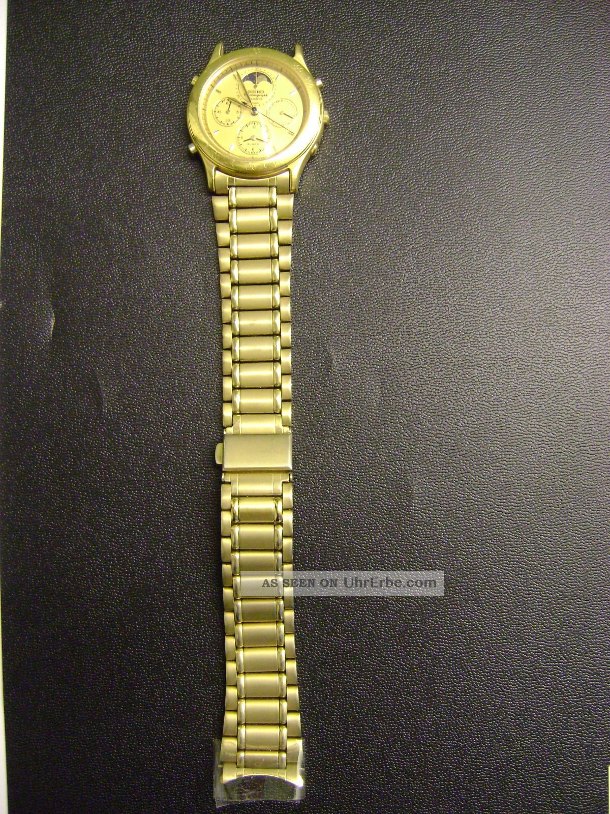 Seiko Chronograph Teilvergoldet Mit Mondphase