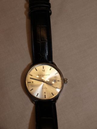 Bergmann 1976 Neuwertige Herren Armband Uhr Edelstahl Gehäuse Bild