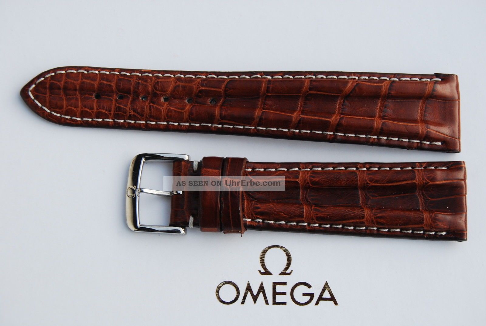 Omega Kroko - Lederband/braun Krokodil 20mm Armband/bracelet Leder 1 Armbanduhren Bild
